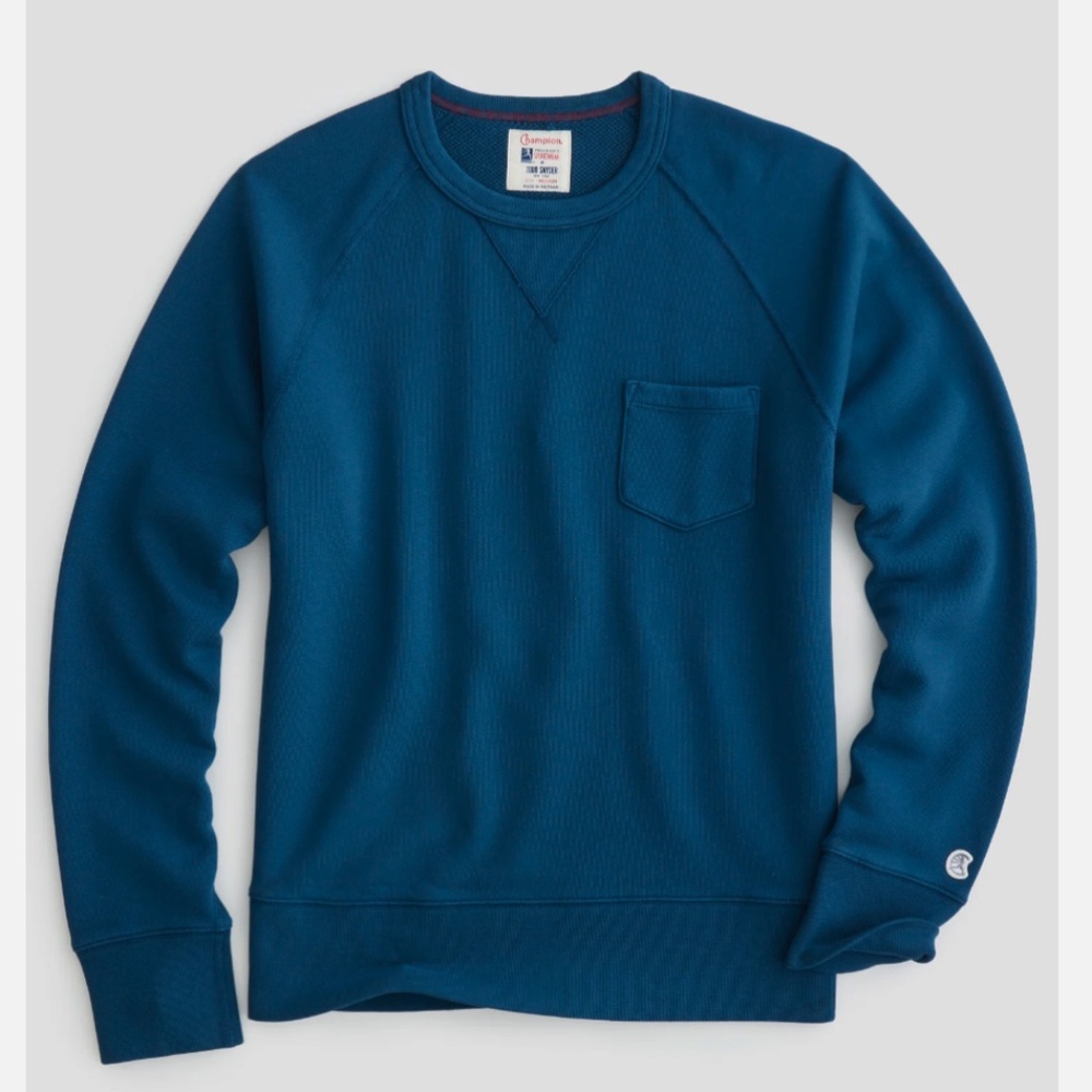 Todd Snyder SUN Champion -FADED MIDWEIGHT POCKET SWEATSHIRT DARK TEAL small